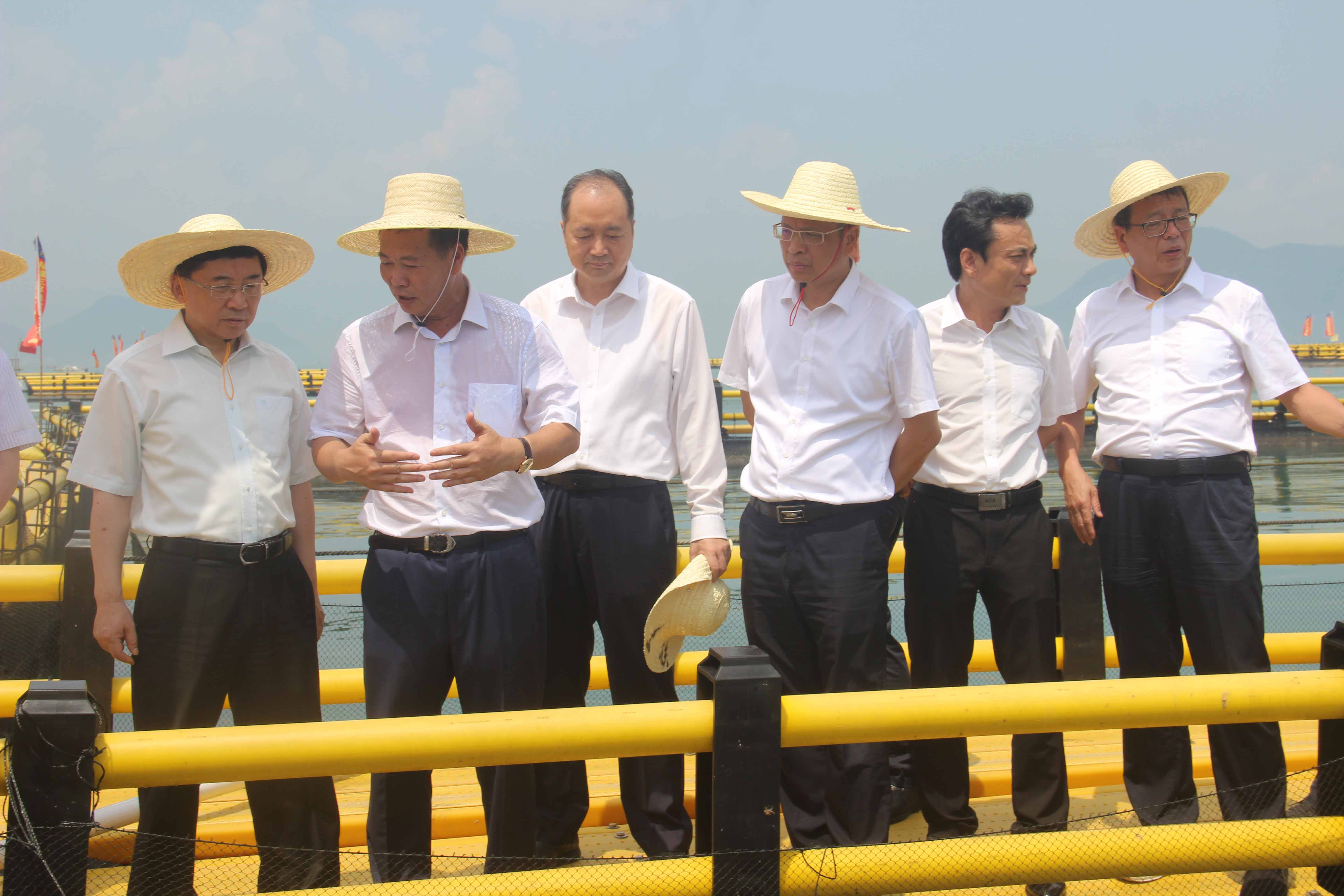 省委書記于偉國(guó)蒞臨我司“深水抗風(fēng)浪塑膠環(huán)保網(wǎng)箱”養(yǎng)殖基地視察